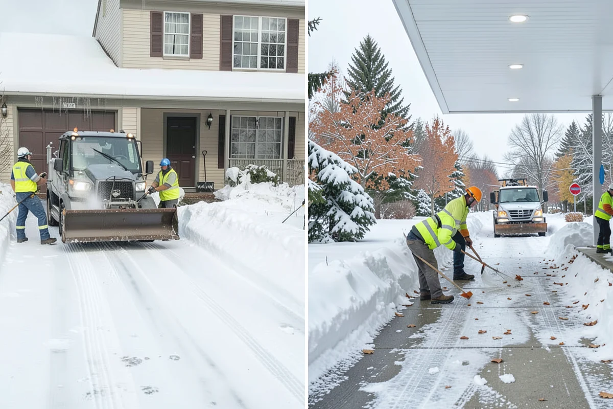 Parking Lot Snow Relocation in Beaux Arts Village, King County, WA - We designate stacking corners during the pre-season walk