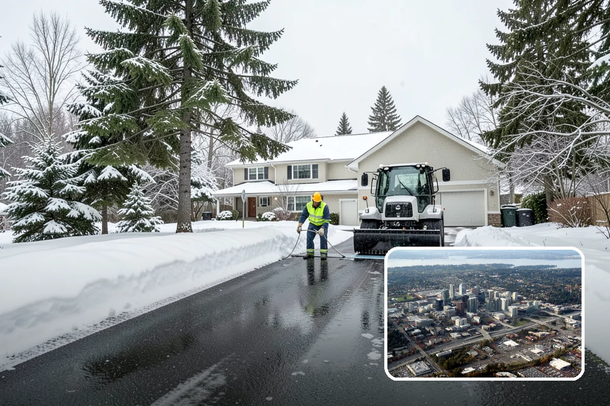 Parking Lot Snow Relocation in Bellevue, King County, WA - Keeps stalls and aisles open