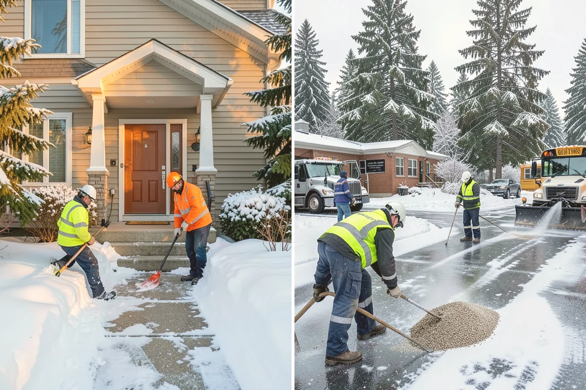 Parking Lot Snow Relocation in Bellevue, King County, WA - We designate stacking corners during the pre-season walk