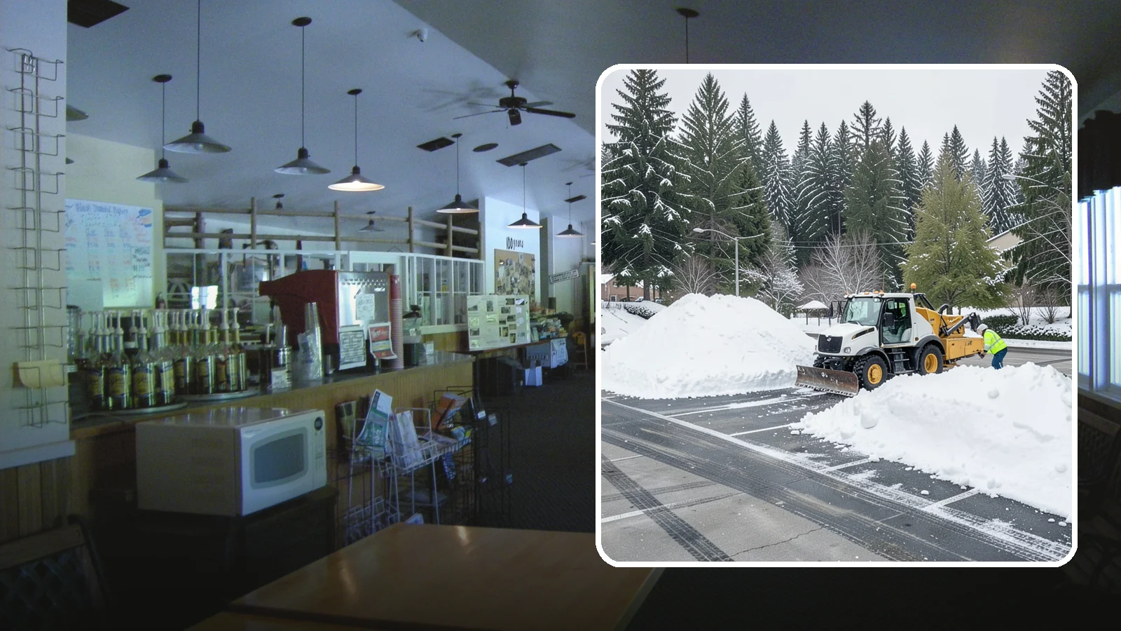 Parking Lot Snow Relocation in Black Diamond, King County, WA - We reposition plowed snow into out-of-the-way piles so your lot stays open and safe.