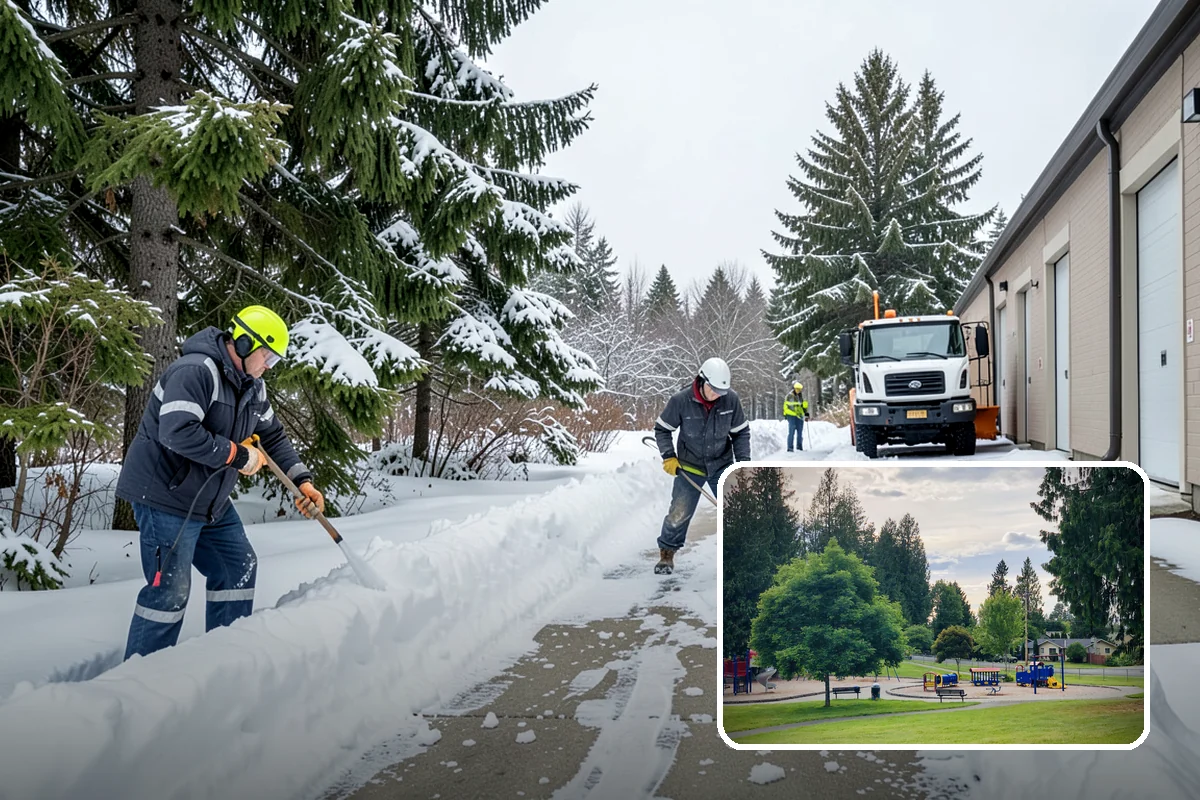 Parking Lot Snow Relocation in Bonney Lake, Pierce County, WA - Keeps stalls and aisles open