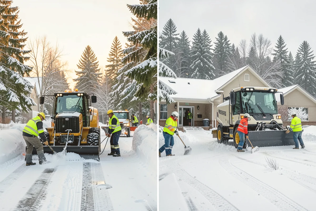 Parking Lot Snow Relocation in Bothell, King County, WA - We designate stacking corners during the pre-season walk