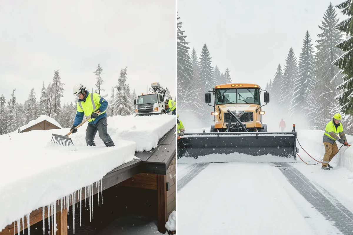 Parking Lot Snow Relocation in Brier, Snohomish County, WA - We designate stacking corners during the pre-season walk