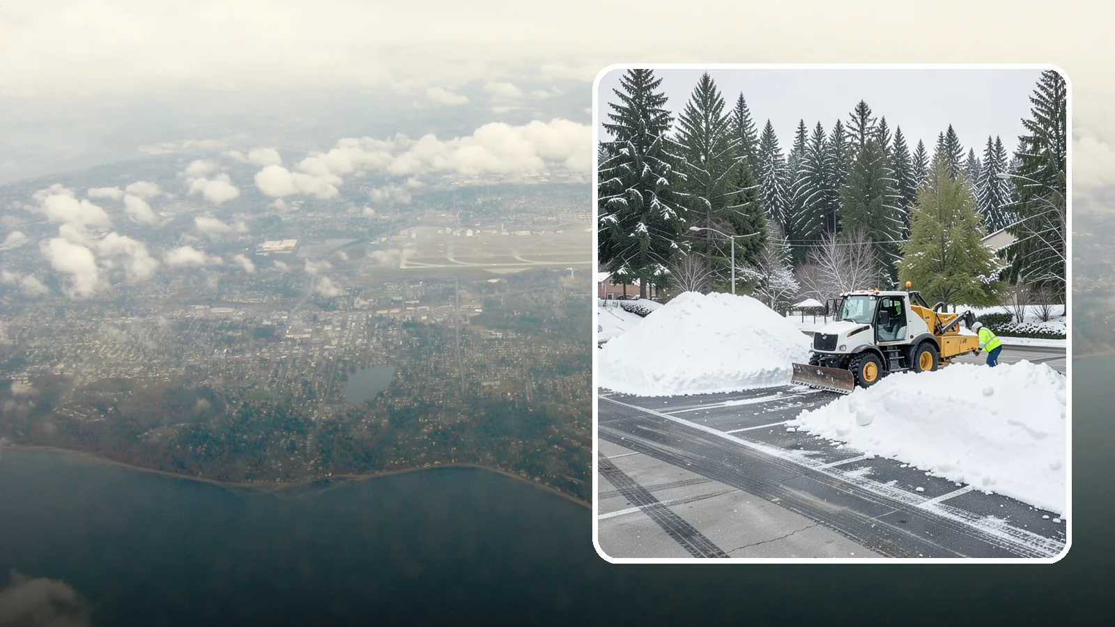 Parking Lot Snow Relocation in Burien, King County, WA - We reposition plowed snow into out-of-the-way piles so your lot stays open and safe.