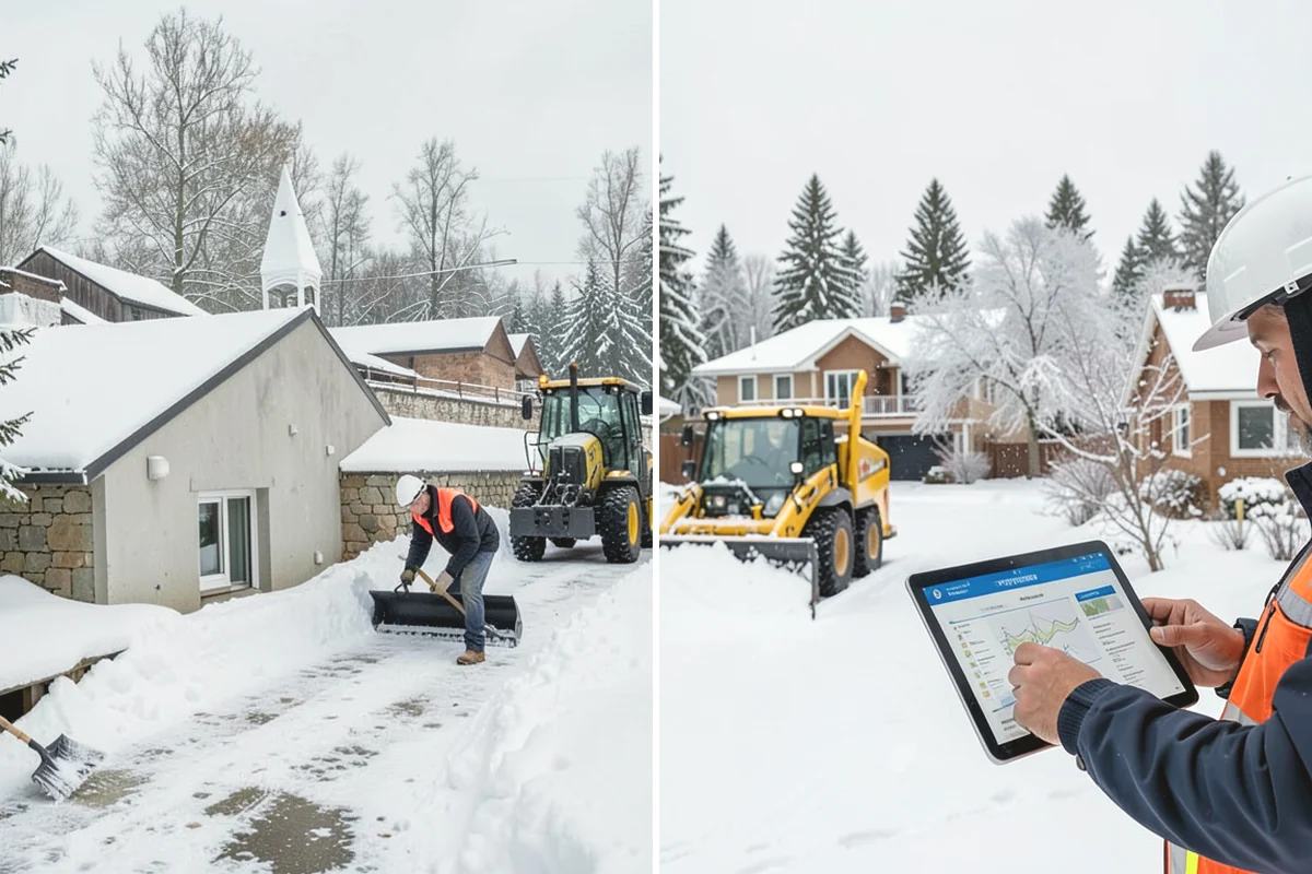 Parking Lot Snow Relocation in Burien, King County, WA - We designate stacking corners during the pre-season walk
