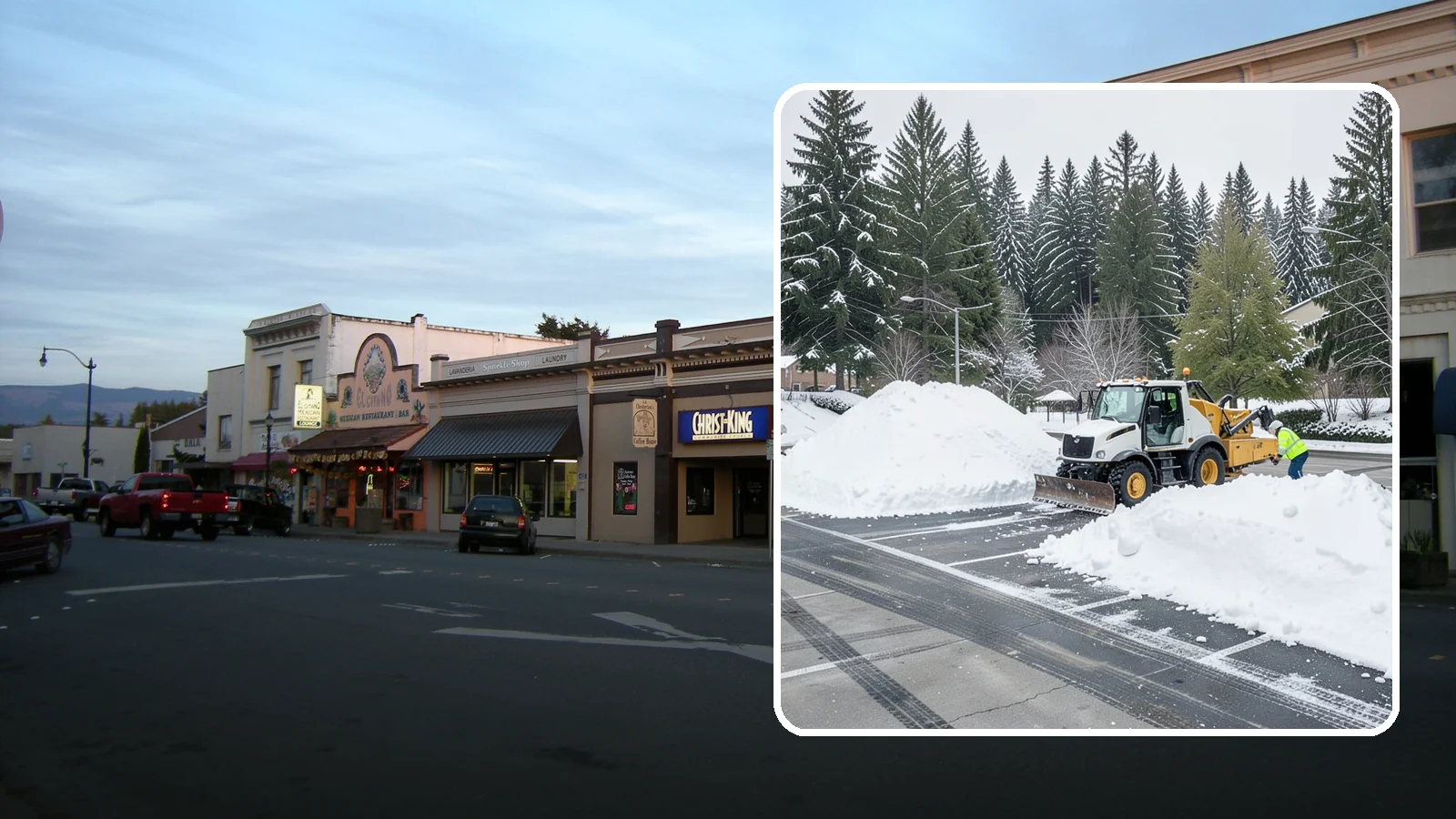 Parking Lot Snow Relocation in Burlington, Skagit County, WA - We reposition plowed snow into out-of-the-way piles so your lot stays open and safe.