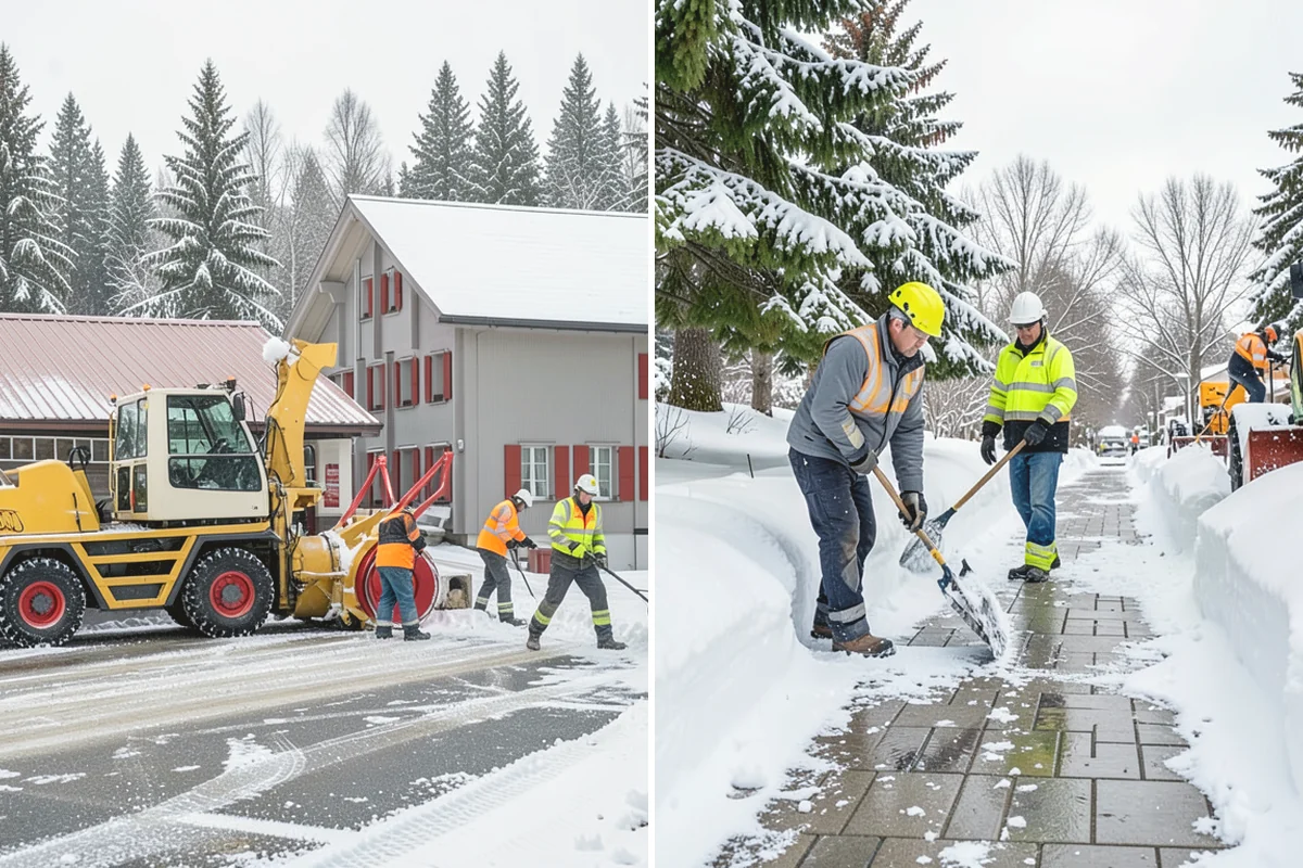 Parking Lot Snow Relocation in Burlington, Skagit County, WA - We designate stacking corners during the pre-season walk
