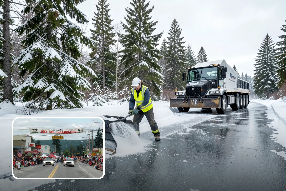 Parking Lot Snow Relocation in Carnation, King County, WA - Keeps stalls and aisles open