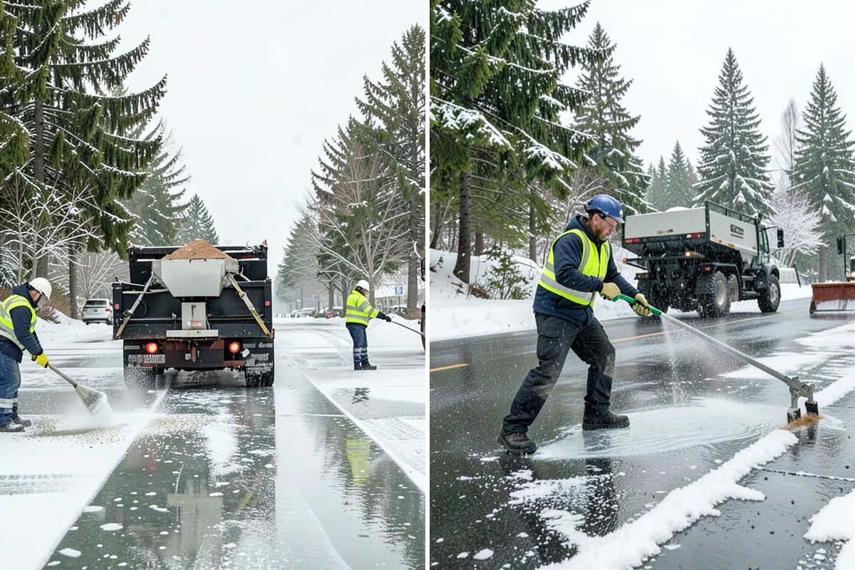 Parking Lot Snow Relocation in Clyde Hill, King County, WA - We designate stacking corners during the pre-season walk