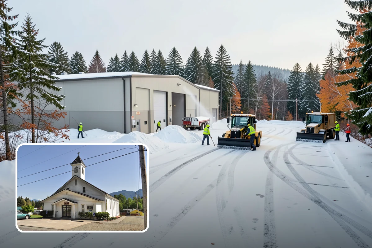 Parking Lot Snow Relocation in Concrete, Skagit County, WA - Keeps stalls and aisles open