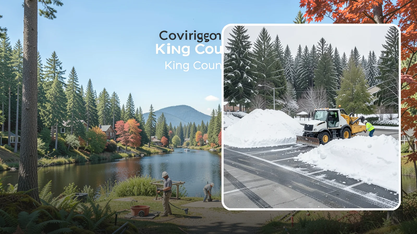 Parking Lot Snow Relocation in Covington, King County, WA - We reposition plowed snow into out-of-the-way piles so your lot stays open and safe.