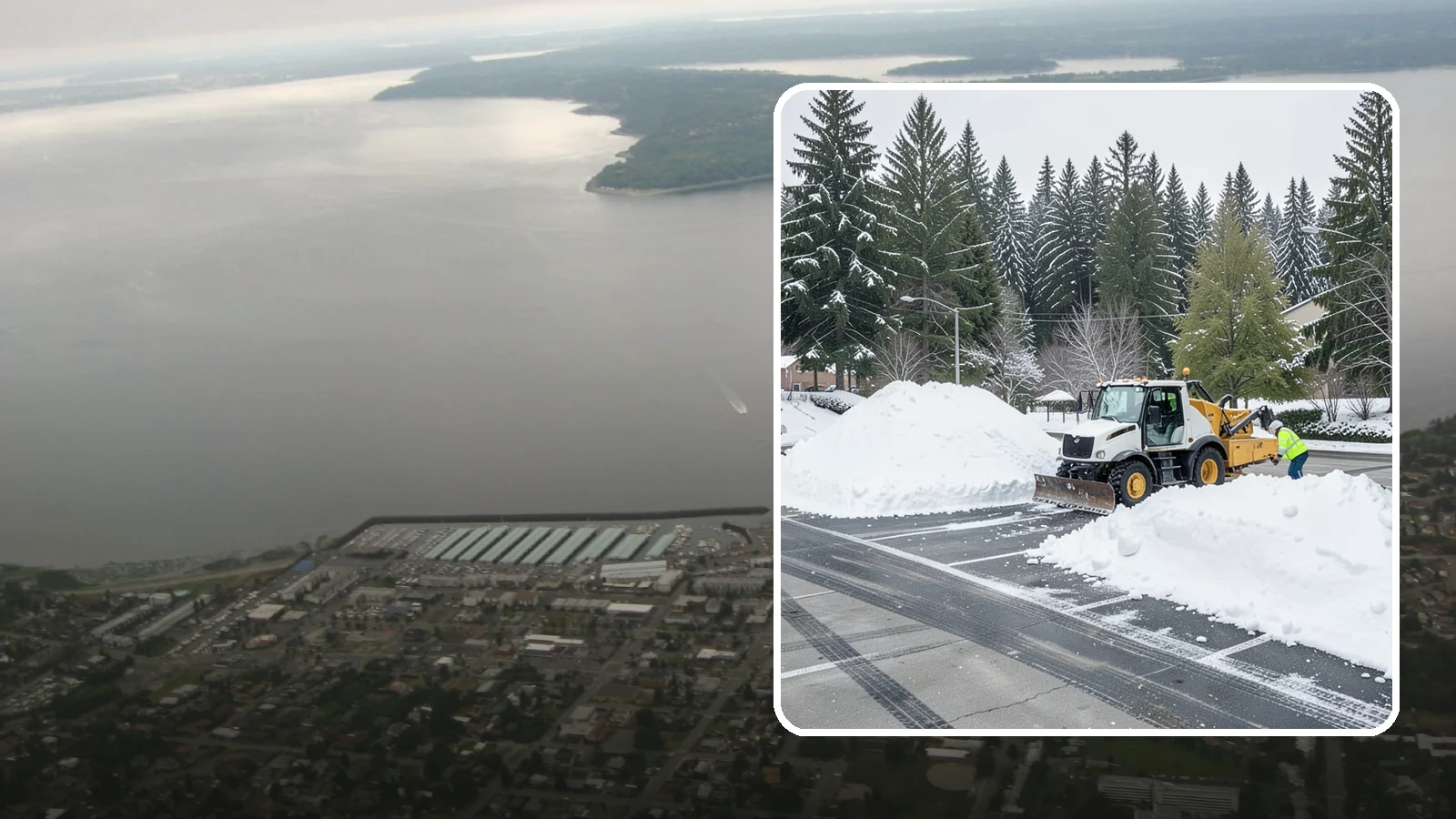 Parking Lot Snow Relocation in Des Moines, King County, WA - We reposition plowed snow into out-of-the-way piles so your lot stays open and safe.
