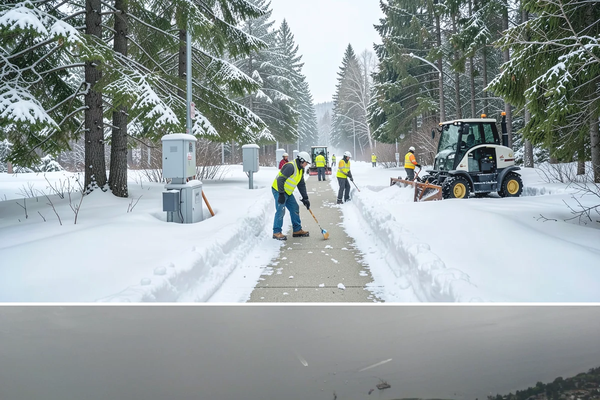 Parking Lot Snow Relocation in Des Moines, King County, WA - Relocation runs throughout the snow season whenever storms fill your primary piles.