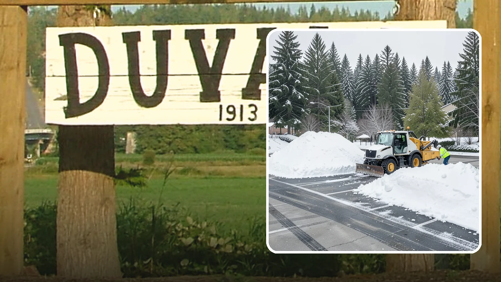 Parking Lot Snow Relocation in Duvall, King County, WA - We reposition plowed snow into out-of-the-way piles so your lot stays open and safe.