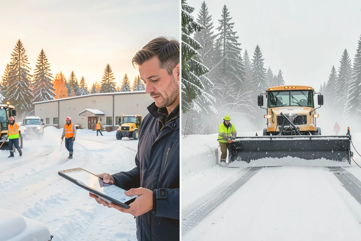 Parking Lot Snow Relocation in Edmonds, Snohomish County, WA - We designate stacking corners during the pre-season walk