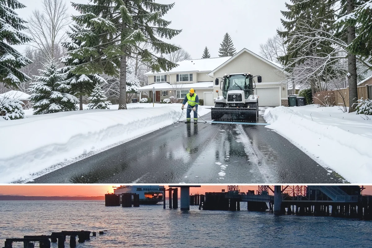 Parking Lot Snow Relocation in Edmonds, Snohomish County, WA - Relocation runs throughout the snow season whenever storms fill your primary piles.
