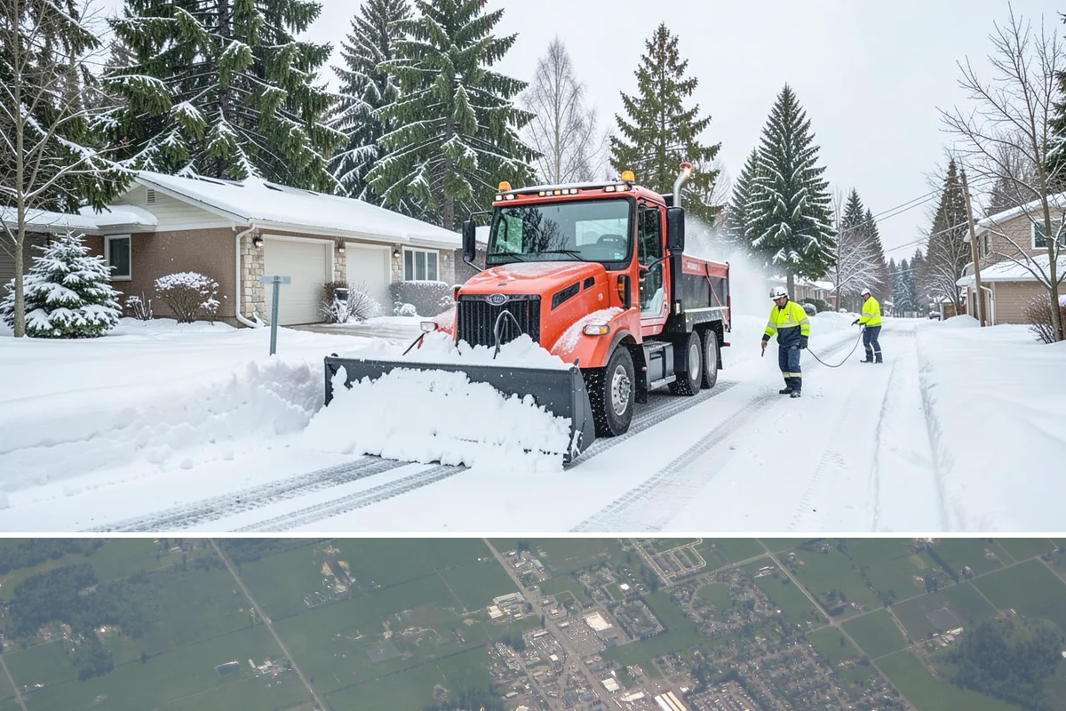 Parking Lot Snow Relocation in Enumclaw, King County, WA - Relocation runs throughout the snow season whenever storms fill your primary piles.