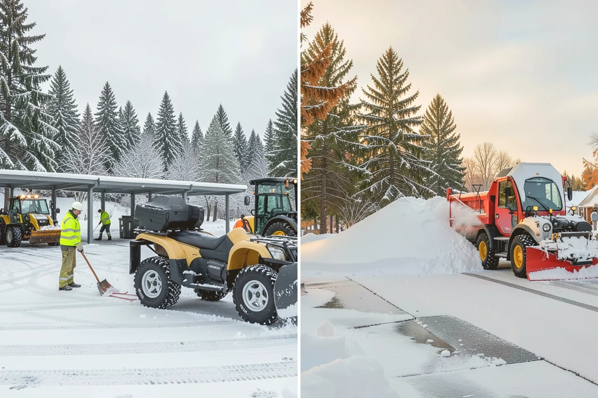Parking Lot Snow Relocation in Fife, Pierce County, WA - We designate stacking corners during the pre-season walk