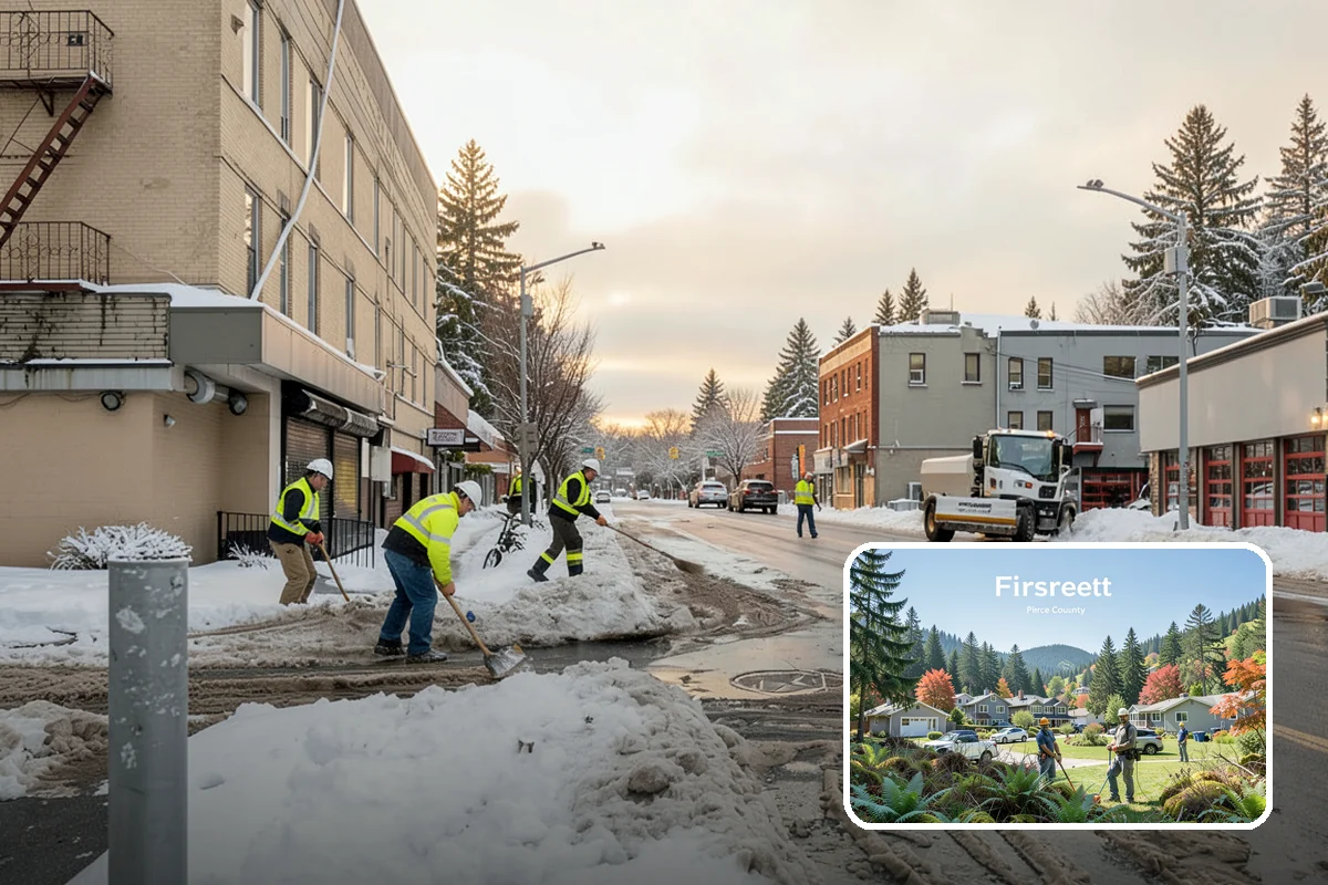 Parking Lot Snow Relocation in Fircrest, Pierce County, WA - Keeps stalls and aisles open
