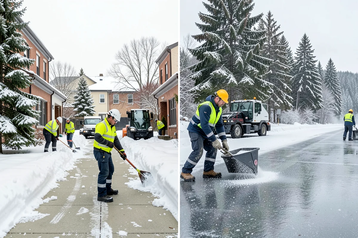 Parking Lot Snow Relocation in Fircrest, Pierce County, WA - We designate stacking corners during the pre-season walk