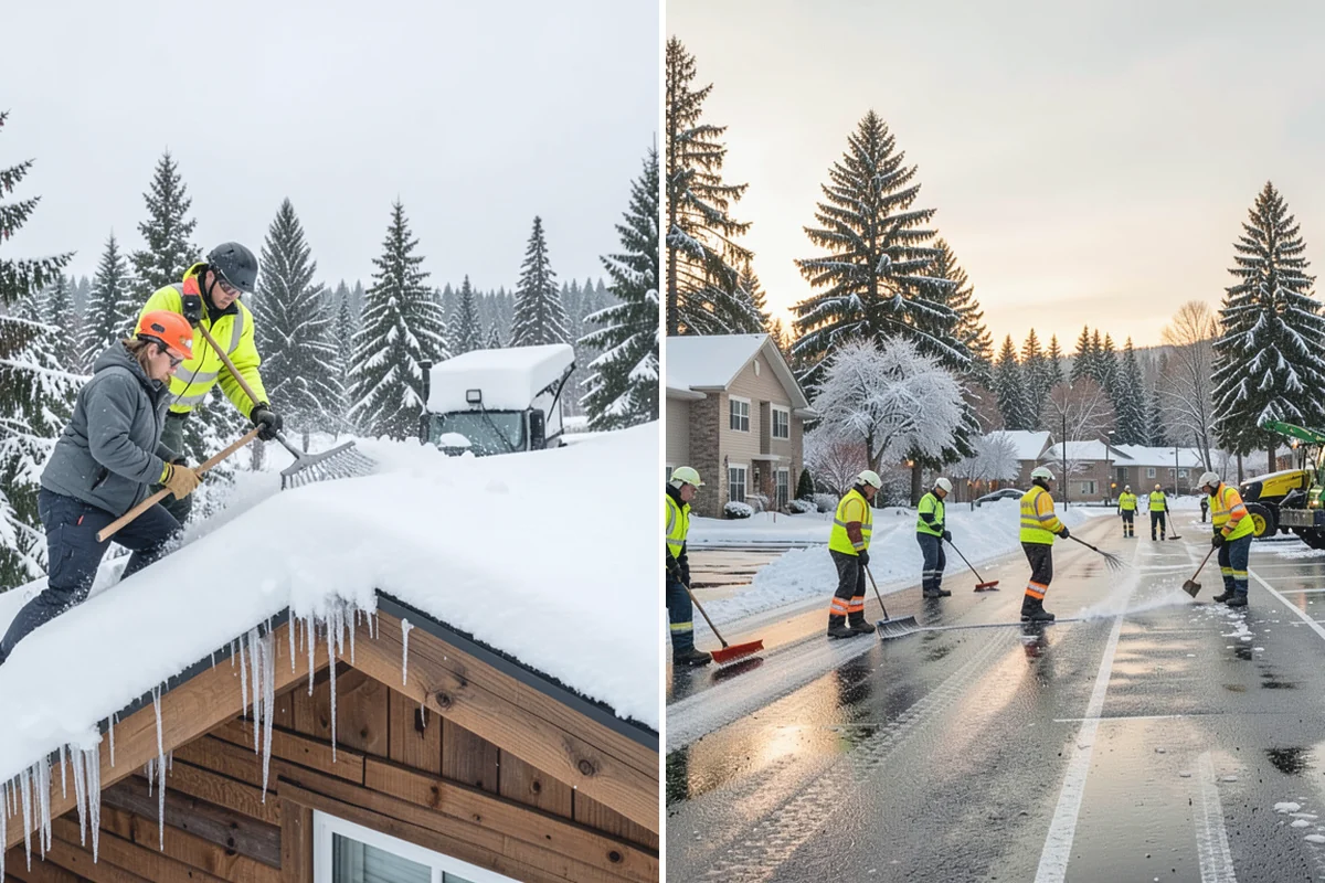 Parking Lot Snow Relocation in Gold Bar, Snohomish County, WA - We designate stacking corners during the pre-season walk