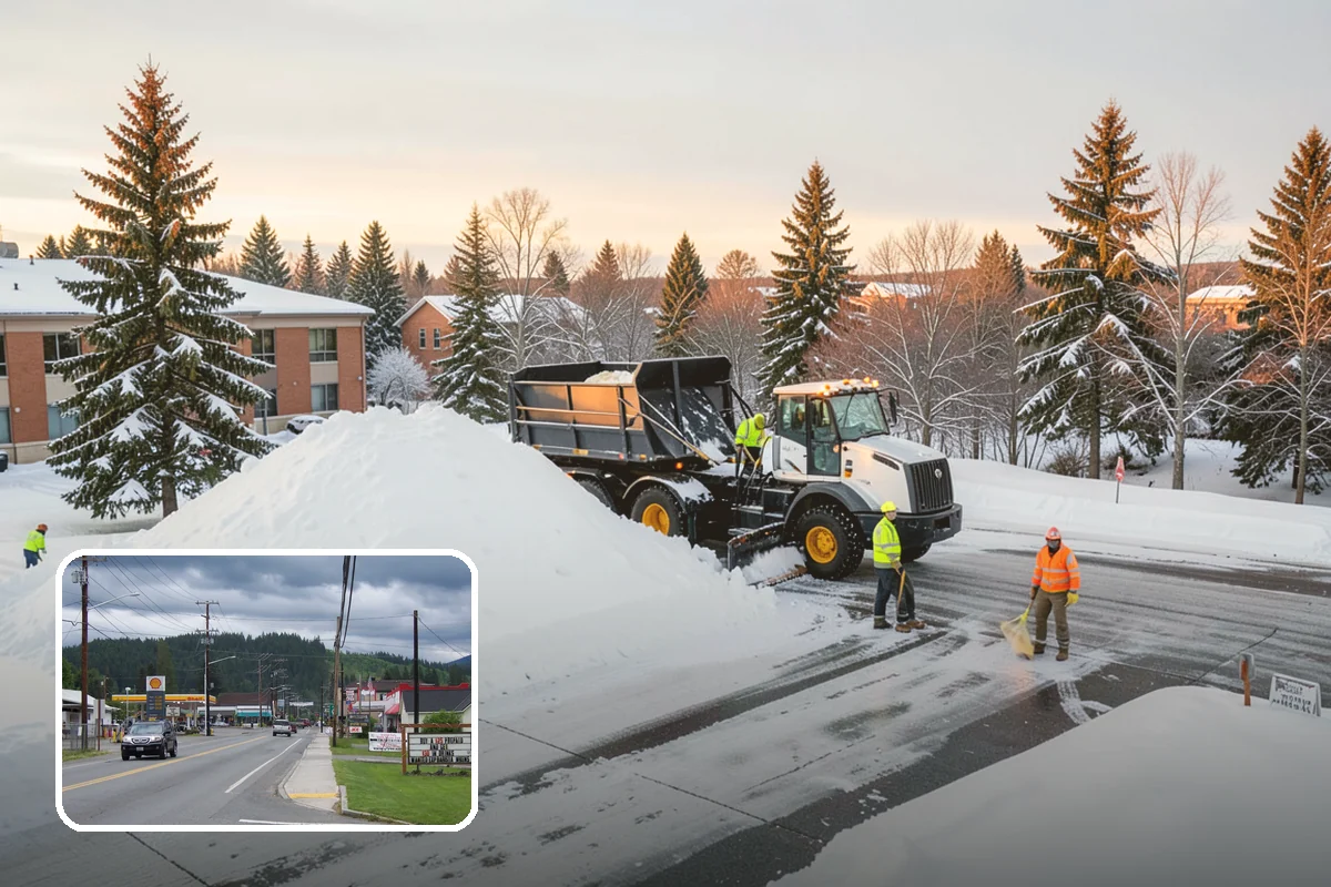 Parking Lot Snow Relocation in Granite Falls, Snohomish County, WA - Keeps stalls and aisles open