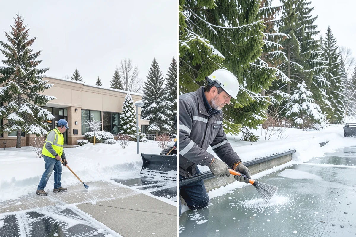 Parking Lot Snow Relocation in Granite Falls, Snohomish County, WA - We designate stacking corners during the pre-season walk