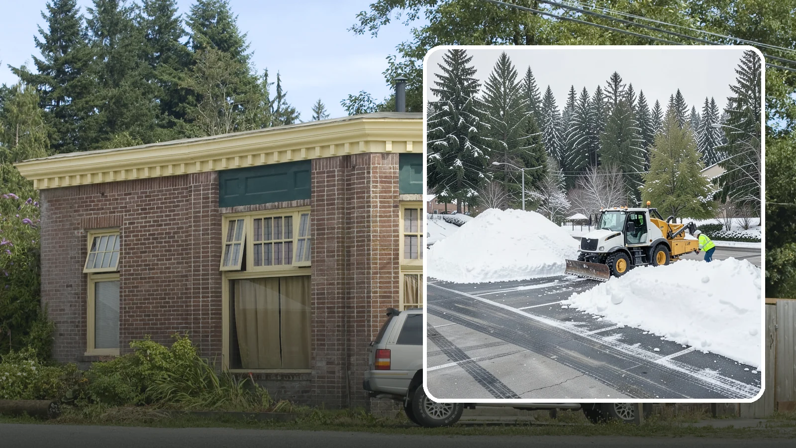 Parking Lot Snow Relocation in Hamilton, Skagit County, WA - We reposition plowed snow into out-of-the-way piles so your lot stays open and safe.