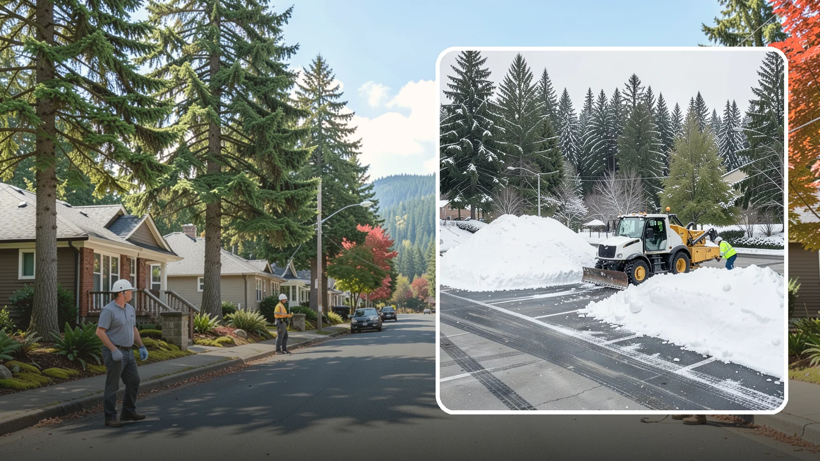 Parking Lot Snow Relocation in Hunts Point, King County, WA - We reposition plowed snow into out-of-the-way piles so your lot stays open and safe.