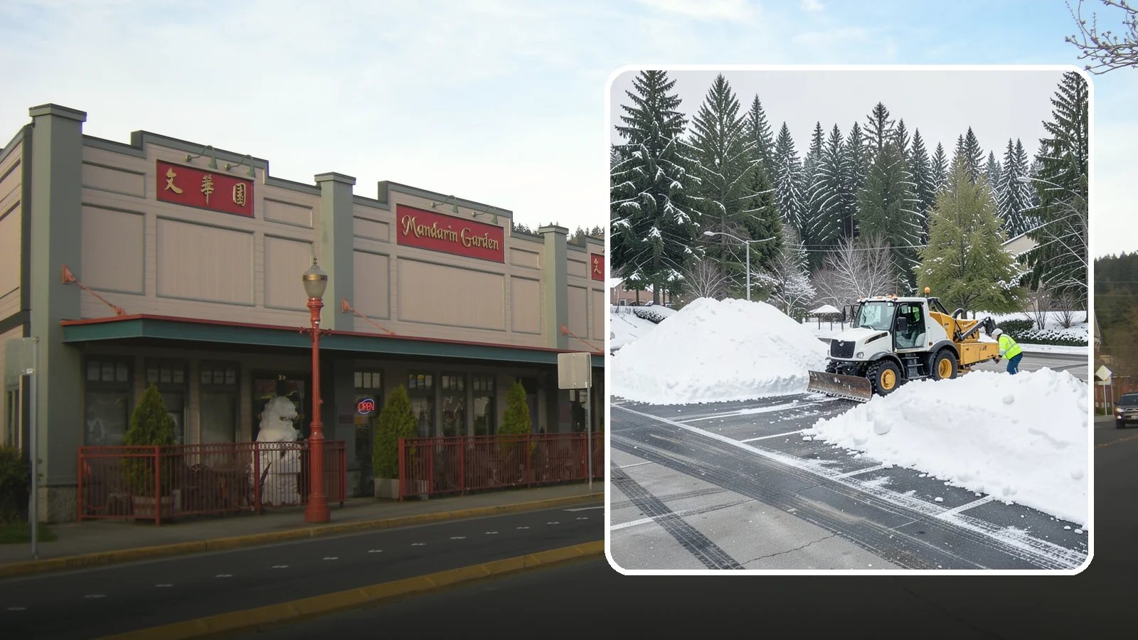 Parking Lot Snow Relocation in Issaquah, King County, WA - We reposition plowed snow into out-of-the-way piles so your lot stays open and safe.