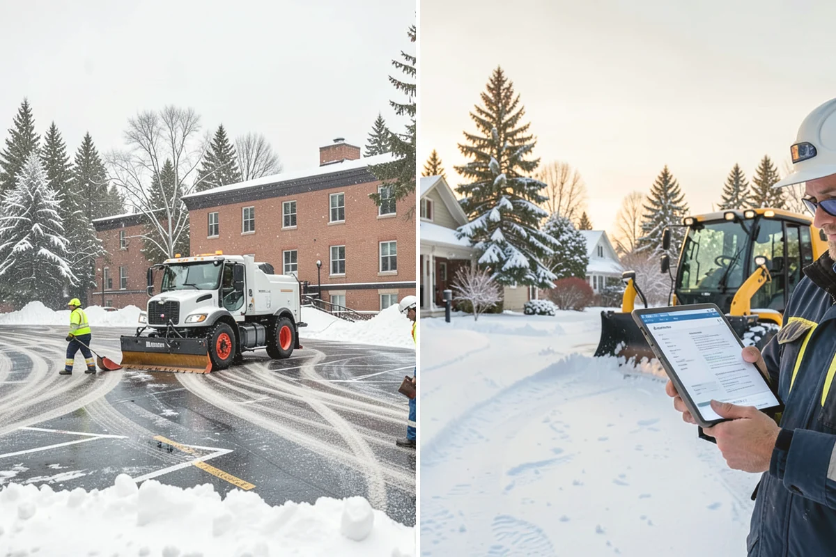 Parking Lot Snow Relocation in Issaquah, King County, WA - We designate stacking corners during the pre-season walk
