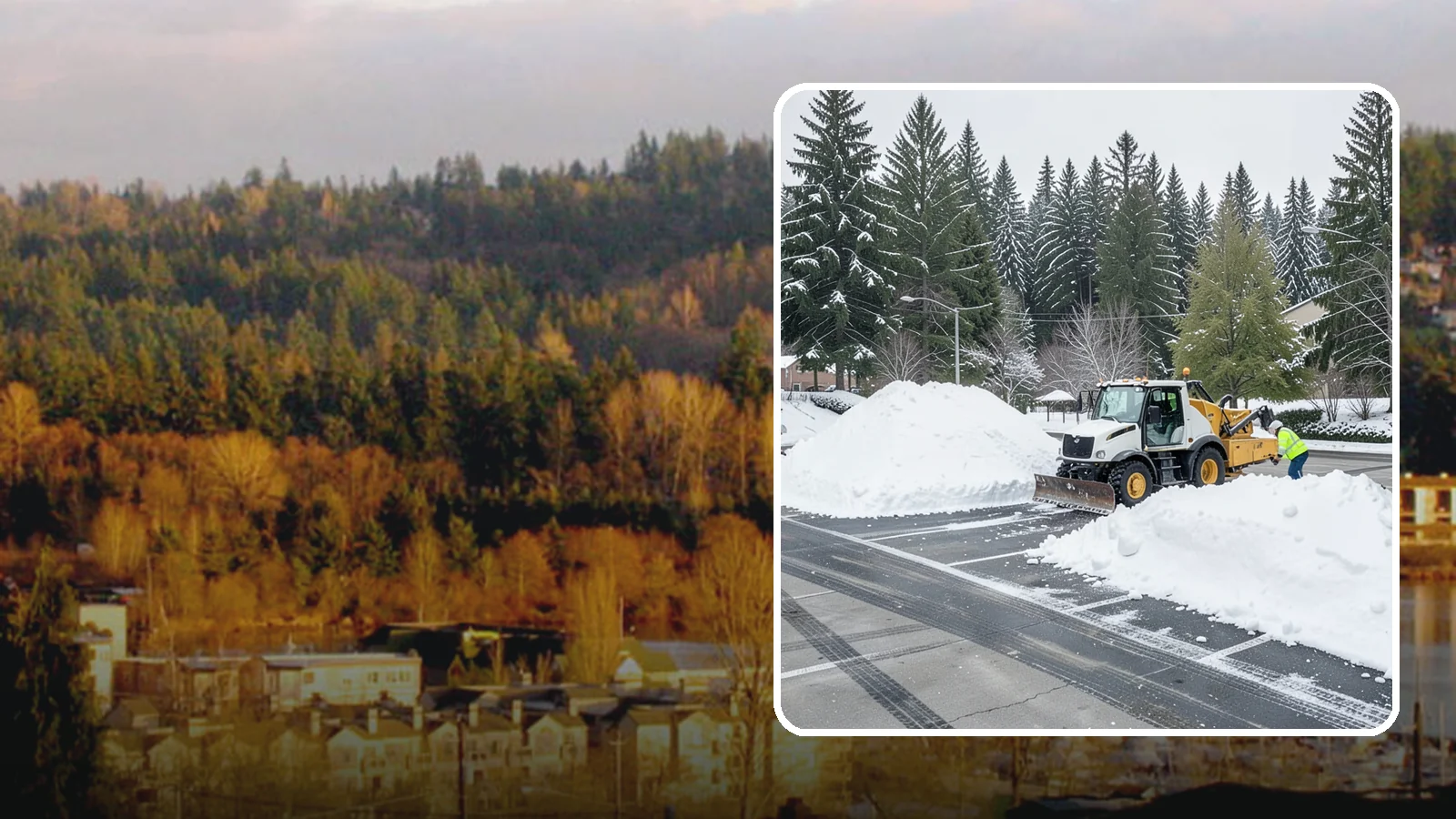 Parking Lot Snow Relocation in Kenmore, King County, WA - We reposition plowed snow into out-of-the-way piles so your lot stays open and safe.