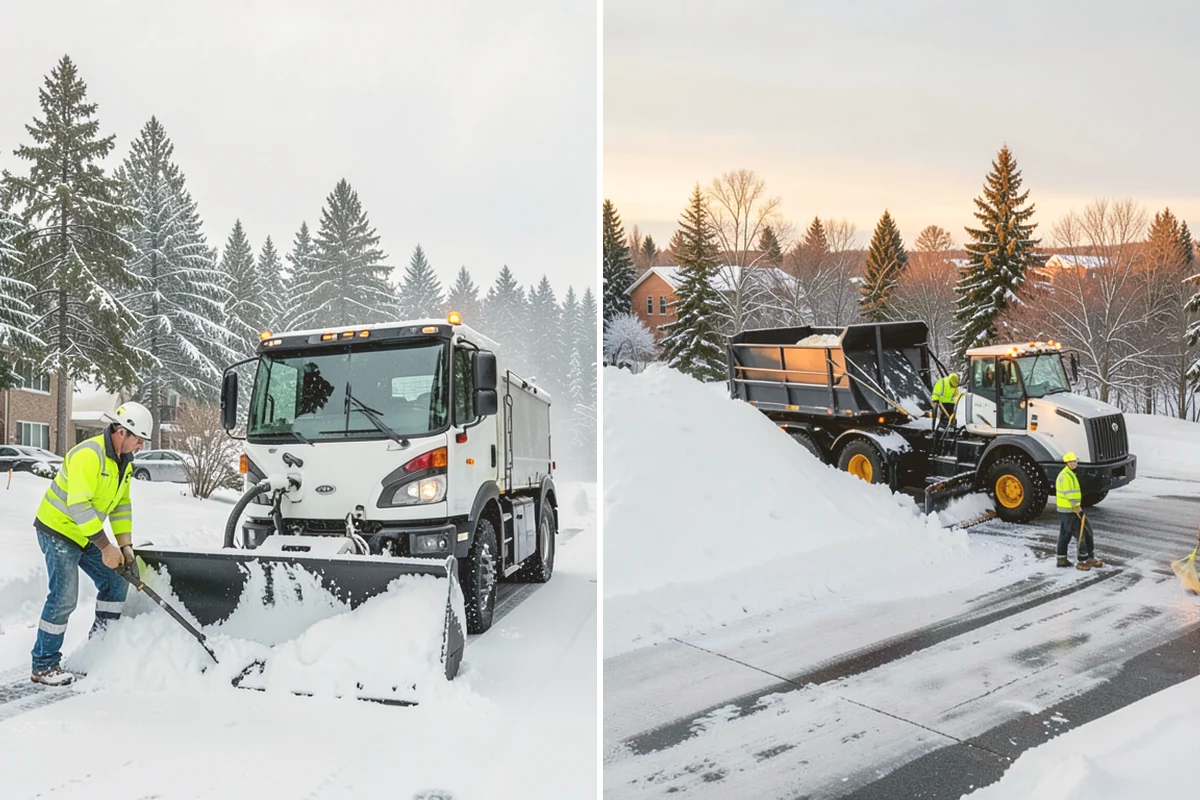 Parking Lot Snow Relocation in Kirkland, King County, WA - We designate stacking corners during the pre-season walk