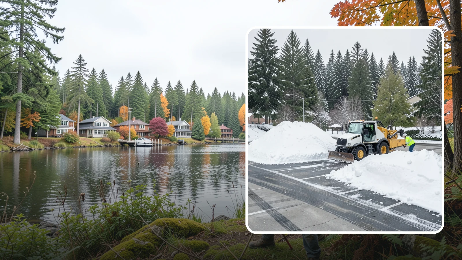 Parking Lot Snow Relocation in La Conner, Skagit County, WA - We reposition plowed snow into out-of-the-way piles so your lot stays open and safe.