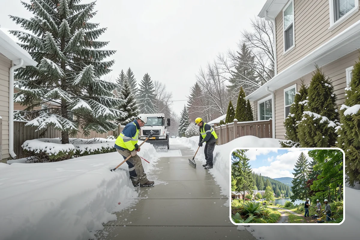 Parking Lot Snow Relocation in Lake Forest Park, King County, WA - Keeps stalls and aisles open