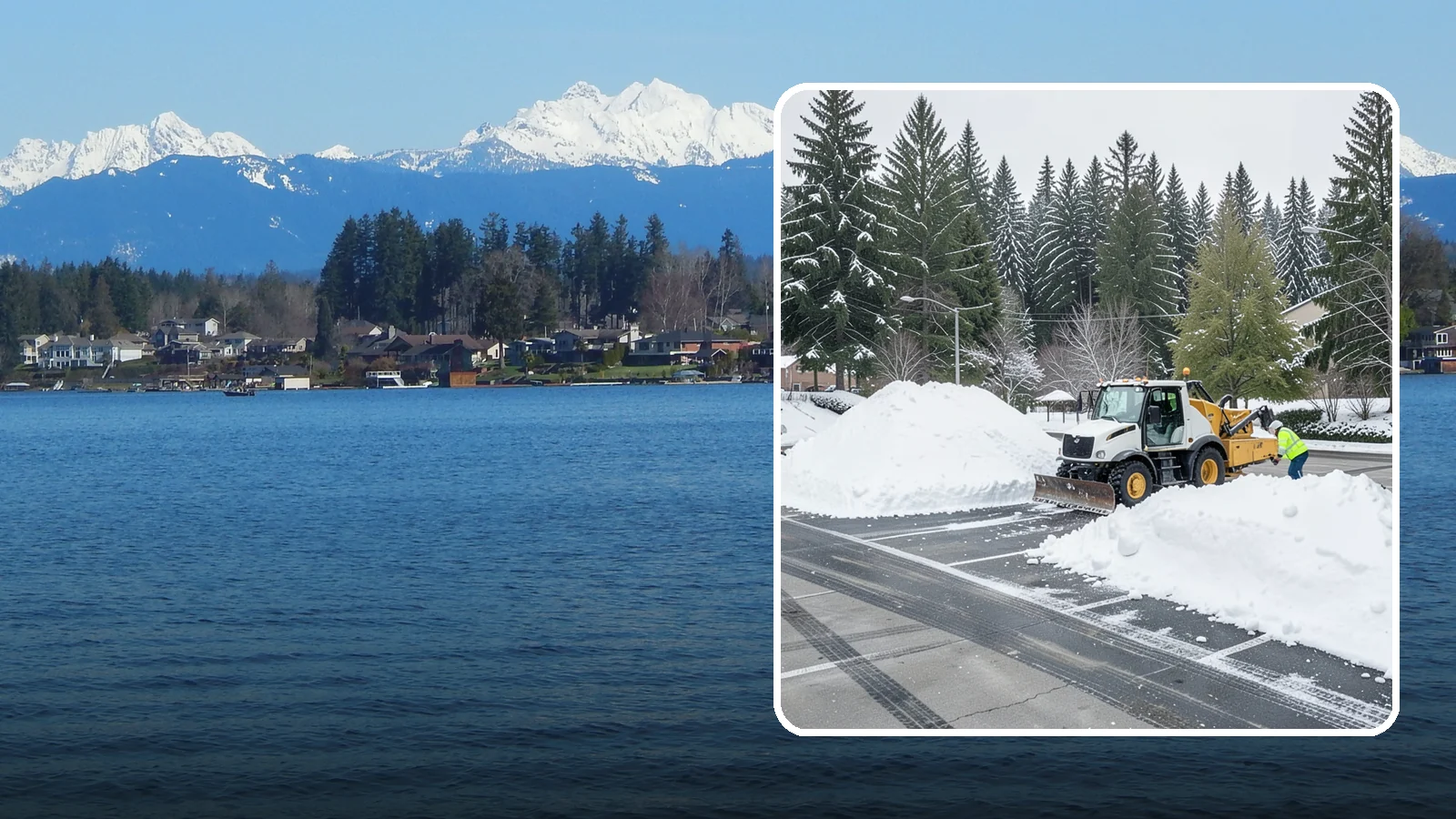 Parking Lot Snow Relocation in Lake Stevens, Snohomish County, WA - We reposition plowed snow into out-of-the-way piles so your lot stays open and safe.