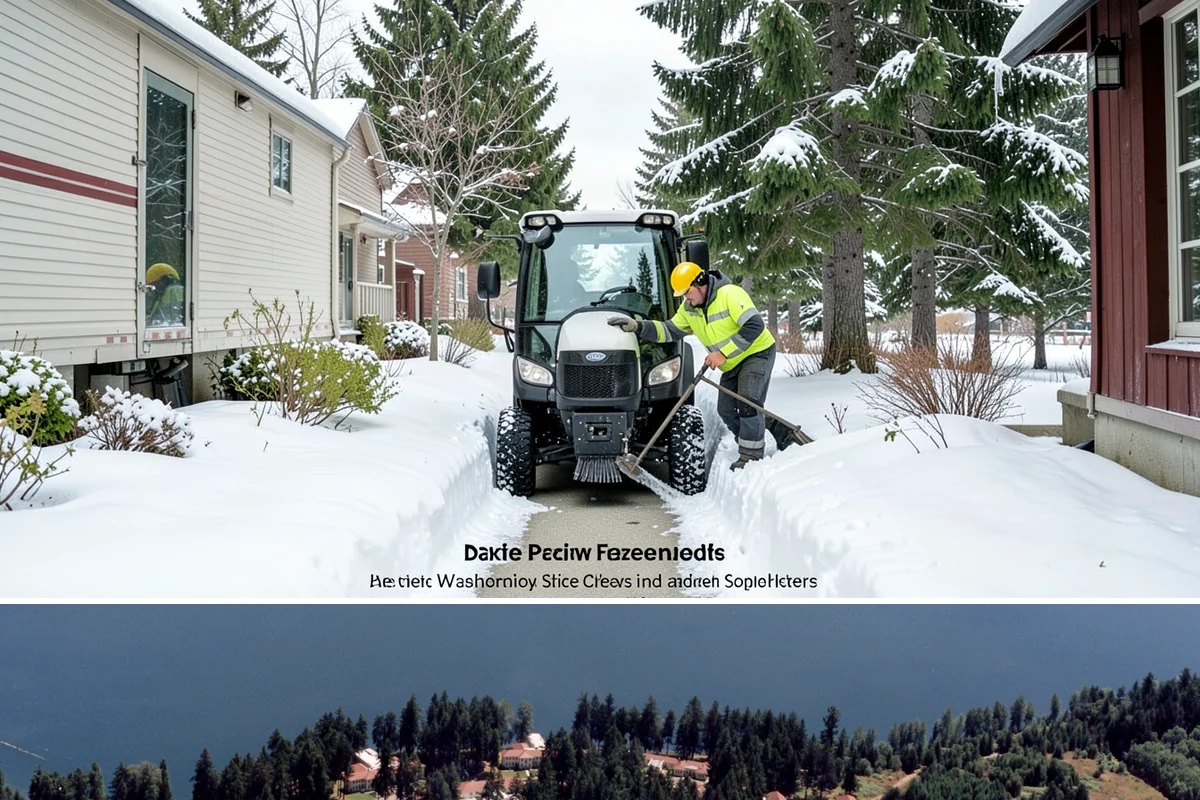 Parking Lot Snow Relocation in Lakewood, Pierce County, WA - Relocation runs throughout the snow season whenever storms fill your primary piles.