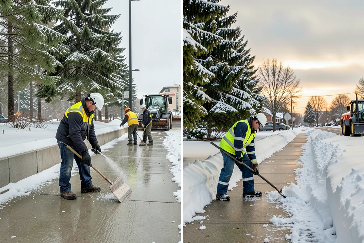 Parking Lot Snow Relocation in Lyman, Skagit County, WA - We designate stacking corners during the pre-season walk