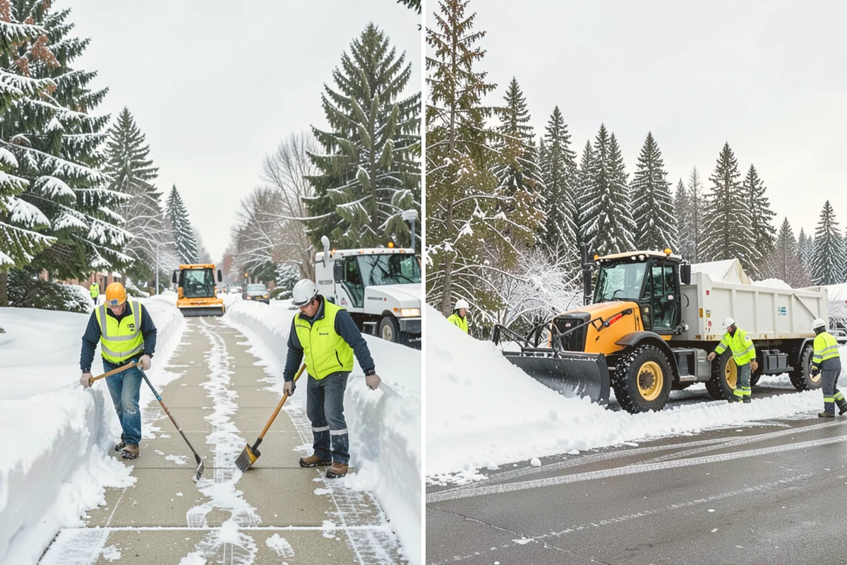 Parking Lot Snow Relocation in Lynnwood, Snohomish County, WA - We designate stacking corners during the pre-season walk
