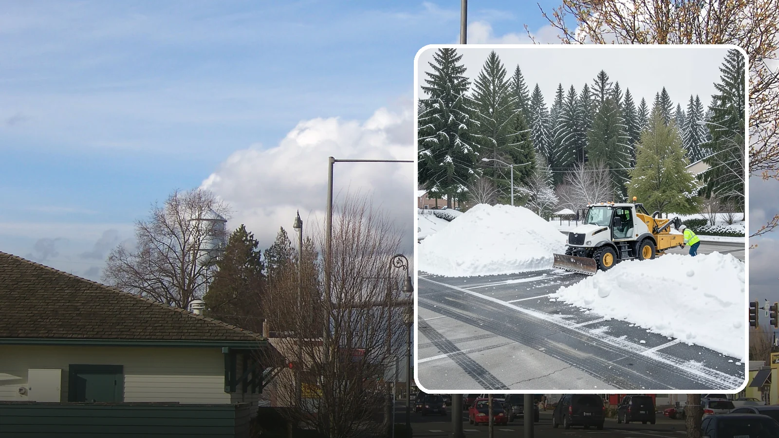 Parking Lot Snow Relocation in Marysville, Snohomish County, WA - We reposition plowed snow into out-of-the-way piles so your lot stays open and safe.