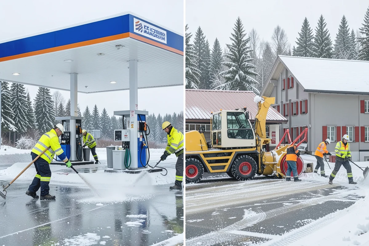 Parking Lot Snow Relocation in Marysville, Snohomish County, WA - We designate stacking corners during the pre-season walk
