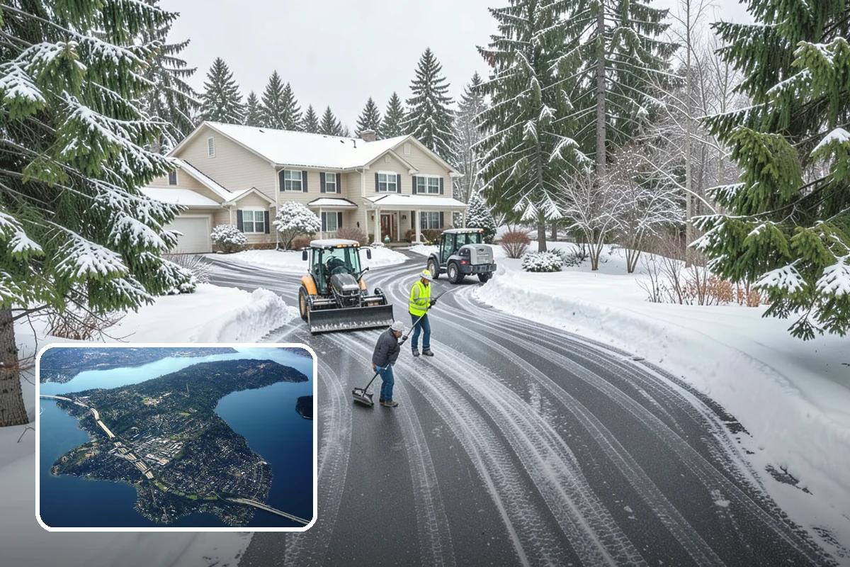 Parking Lot Snow Relocation in Mercer Island, King County, WA - Keeps stalls and aisles open