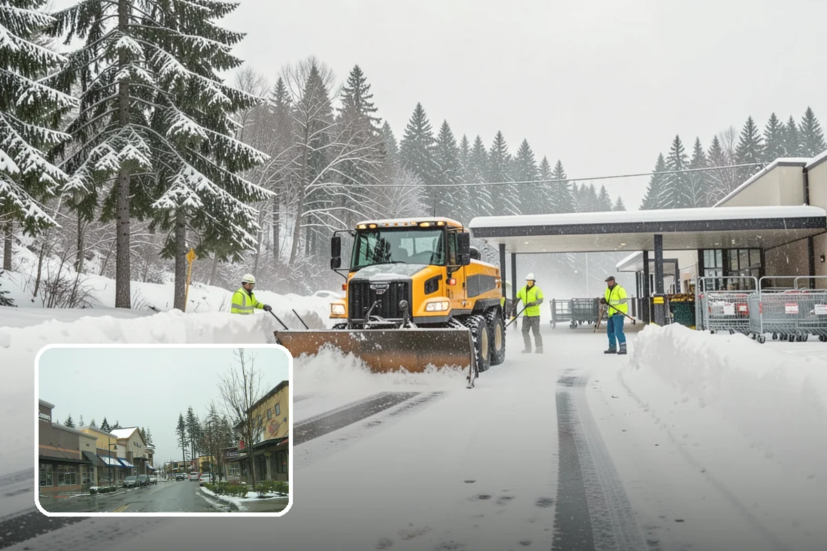 Parking Lot Snow Relocation in Mill Creek, Snohomish County, WA - Keeps stalls and aisles open