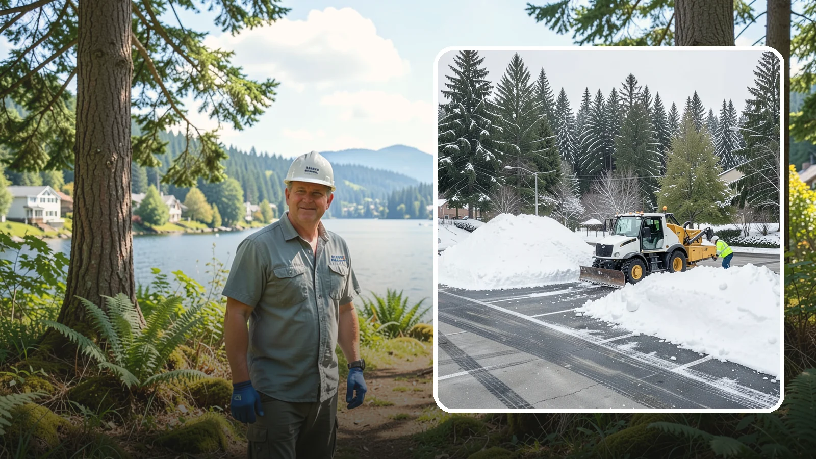 Parking Lot Snow Relocation in Milton, King County, WA - We reposition plowed snow into out-of-the-way piles so your lot stays open and safe.
