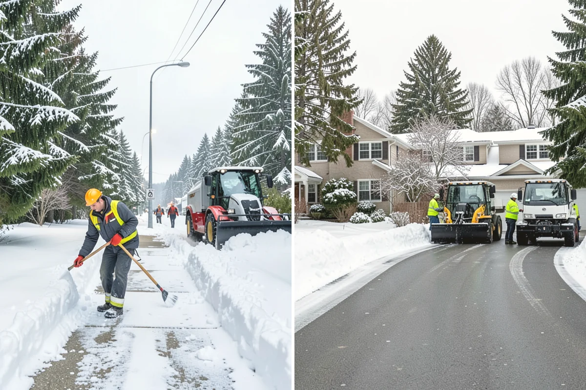 Parking Lot Snow Relocation in Monroe, Snohomish County, WA - We designate stacking corners during the pre-season walk