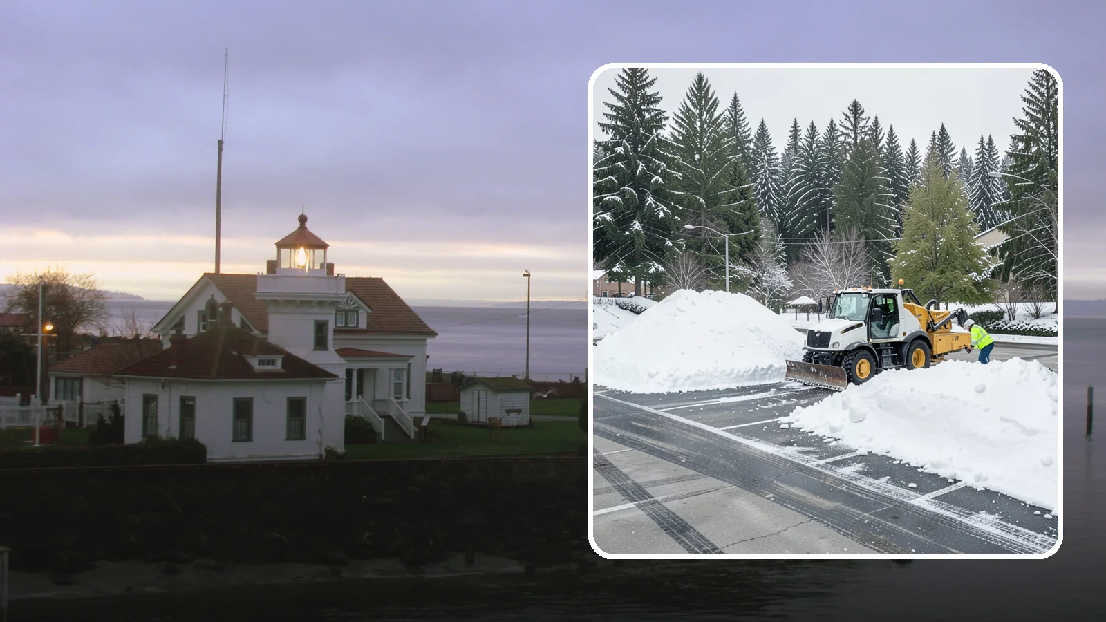 Parking Lot Snow Relocation in Mukilteo, Snohomish County, WA - We reposition plowed snow into out-of-the-way piles so your lot stays open and safe.