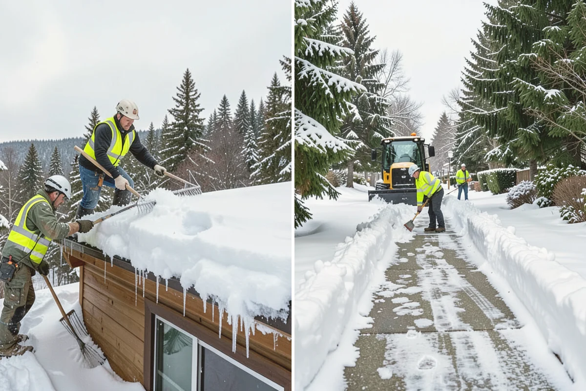 Parking Lot Snow Relocation in Newcastle, King County, WA - We designate stacking corners during the pre-season walk