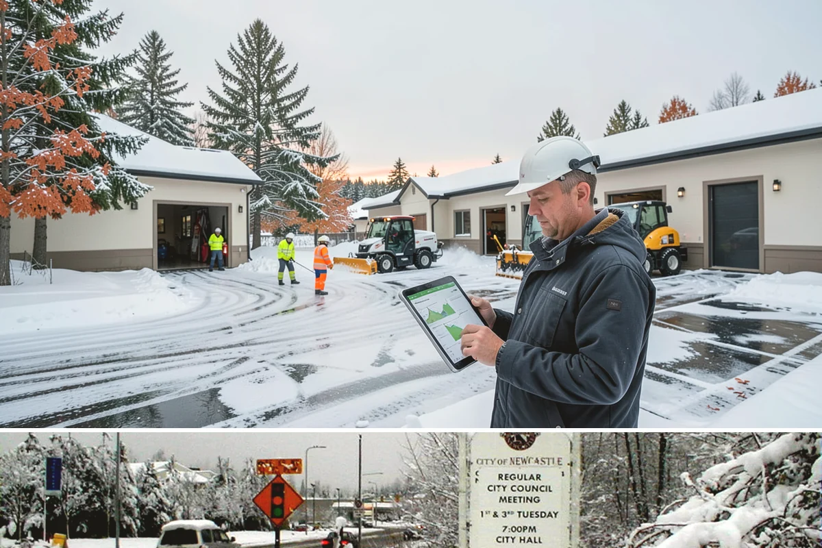 Parking Lot Snow Relocation in Newcastle, King County, WA - Relocation runs throughout the snow season whenever storms fill your primary piles.
