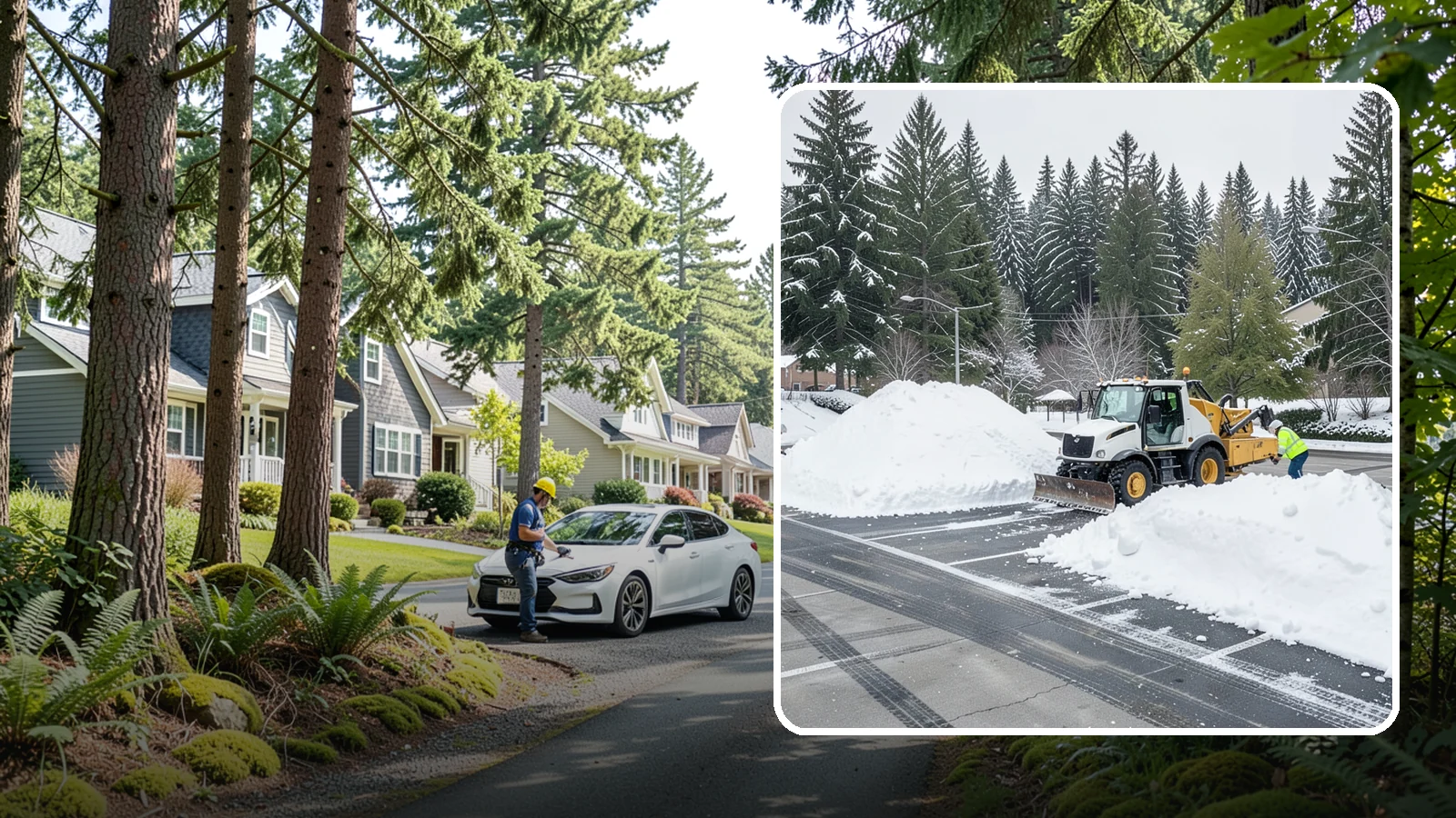 Parking Lot Snow Relocation in Normandy Park, King County, WA - We reposition plowed snow into out-of-the-way piles so your lot stays open and safe.
