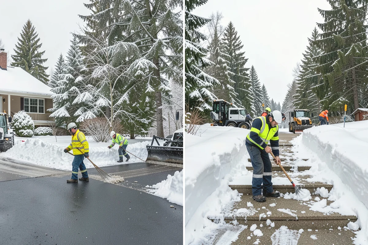 Parking Lot Snow Relocation in North Bend, King County, WA - We designate stacking corners during the pre-season walk